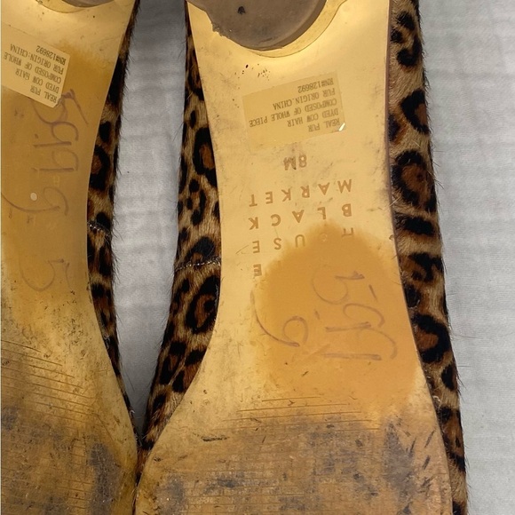WHBM Calf Hair Leopard Print Pointy Toe Dressy Flats Size 8 - Picture 11 of 11